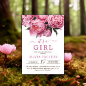 Invitation Peonies roses Aquarelle Baby shower C'est une fill