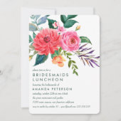 Invitation Peonies roses Bridesmaids de verdure Mariage de dé (Devant)