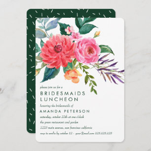 Invitation Peonies roses Bridesmaids de verdure Mariage de dé