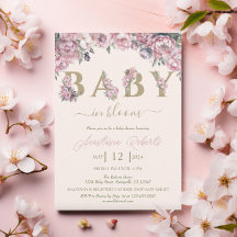 Peonies roses douces Élégant Baby shower Floral
