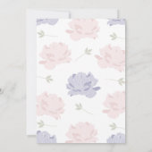 Invitation Peonies roses et violettes Quinceanera Party (Dos)