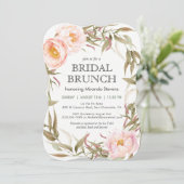 Invitation Peonies roses Fleur de couronne Brunch nuptial (Debout devant)