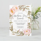 Invitation Peonies roses Fleur Wreath Fête des mères Brunch (Debout devant)