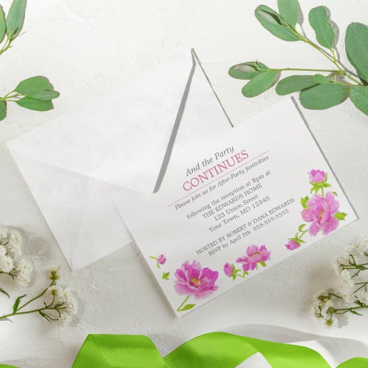 Invitation Peonies roses Floral Green après l'invitation de l