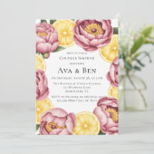 Invitation Peonies roses poussiéreuses et Couples citron Douc (Debout devant)