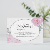 Invitation Peonies roses romantiques Papier de riz BarefootBr (Debout devant)