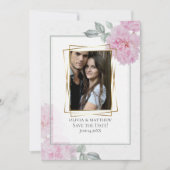 Invitation Peonies roses romantiques Papier de riz BarefootBr (Devant)