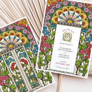 Invitation Peonies, Roses & Sun Art Nouveau Enregistrer la da