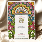 Invitation Peonies, Roses & Sun Art Nouveau Enregistrer la da