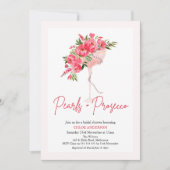 Invitation Peonies rouges modernes Pearles Fête des mariées d (Devant)