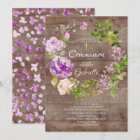 Peonies rustiques Floral Wreath Communion Invitati