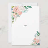 Invitation Peonies vertes et roses à la menthe 80e anniversai (Dos)