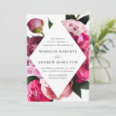 Invitation Peonies vibrantes Diamond Floral Mariage (Debout devant)