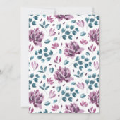 Invitation Peonies violets Mariages d'aquarelle (Dos)