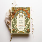 Invitation Peonis & Rose Art Nouveau Mariage