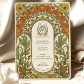 Invitation Peonis & Rose Art Nouveau Mariage