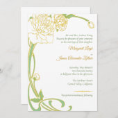 Invitation Peony Art nouveau (Devant / Derrière)