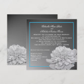 Invitation Peony blanc et noir avec couleur personnalisable (Devant / Derrière)