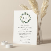 Invitation Peony blanc | Mariage de couronne de monogramme fl