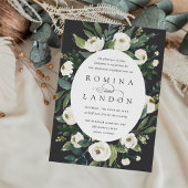 Invitation Peony blanc | Mariage floral à cadre ovale