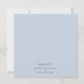 Invitation Peony bleu clair Baby shower en toile fleurie mode (Dos)