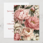 Invitation Peony Blush | Soft Pastels (Devant / Derrière)