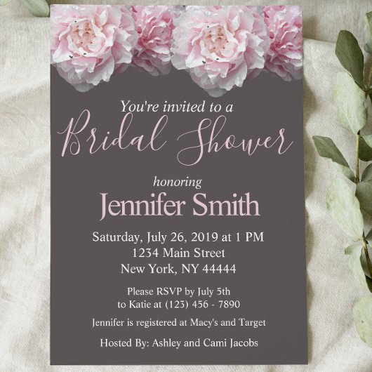 Invitation Peony Bridal Shower