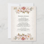 Invitation Peony Elegant Floral Blush rose et ivoire Détails (Devant)