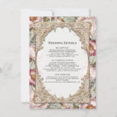 Invitation Peony Elegant Floral Gold Rose et Sage Détails (Devant)