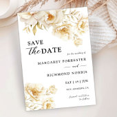 Invitation Peony Elegant Ivory Floral Mariage Enregistrer La