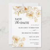 Invitation Peony Elegant Ivory Floral Mariage Enregistrer La (Devant)