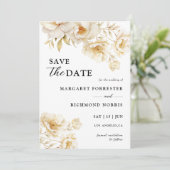 Invitation Peony Elegant Ivory Floral Mariage Enregistrer La (Debout devant)