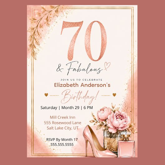 Invitation Peony et Parfum 70e Anniversaire Fabuleux