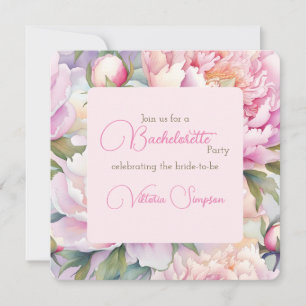 Invitation Peony Floral Blush Bachelorette Party
