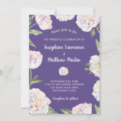 Invitation Peony Floral Violet Puple Wedding (Devant)