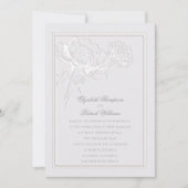 Invitation Peony Formal Classique Moderne Élégant Mariage ivo (Devant)