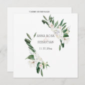 Invitation *~* PEONY Frame AR15 QR RSVP Floral Mariage Invita (Devant / Derrière)