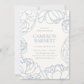 Invitation Peony Garden Blue Floral Fête des mariées (Devant)