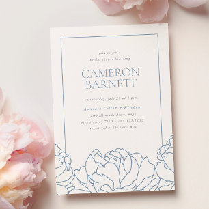 Invitation Peony Garden Dusty Blue Floral Fête des mariées