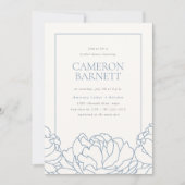 Invitation Peony Garden Dusty Blue Floral Fête des mariées (Devant)