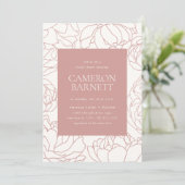 Invitation Peony Garden Dusty Rose Floral Fête des mariées (Debout devant)