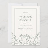 Invitation Peony Garden Dusty Sage Green Fête des mariées Flo (Devant)