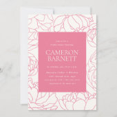 Invitation Peony Garden Fête des mariées florale rose (Devant)
