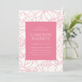 Invitation Peony Garden Fête des mariées florale rose (Debout devant)