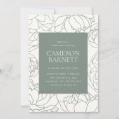 Invitation Peony Garden Sage Green Fête des mariées Florale (Devant)