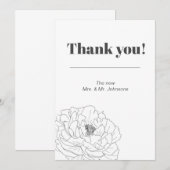 Invitation Peony Line Art (Devant / Derrière)