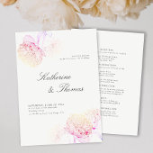 Invitation Peony Mariage rose arc-en-ciel élégant Tux tout en