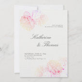 Invitation Peony Mariage rose arc-en-ciel élégant Tux tout en (Devant)