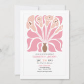 Invitation Peony & Mocha Abstract Floral Boho Wedding (Devant)