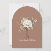 Invitation Peony moderne et Hydrangea Mocha Mousse Mariage (Dos)